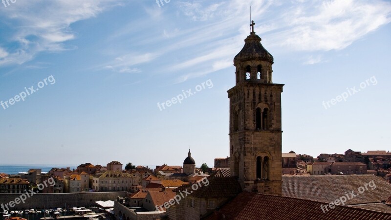 Tower Roofs Church Dubrovnik Croatia