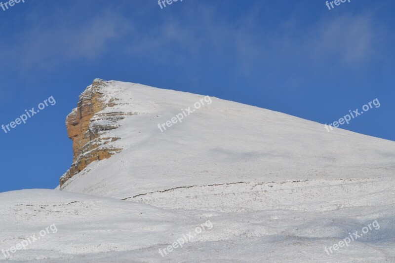 Mountains Landscape Winter Dombay The Caucasus