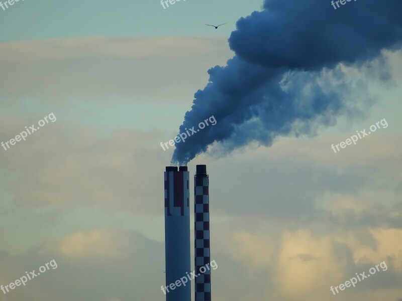 Smoke Factory Industry Chimney Power Plant