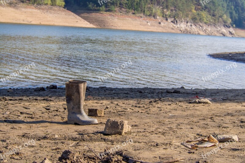 Women Boots Shoe Bank Beached Water