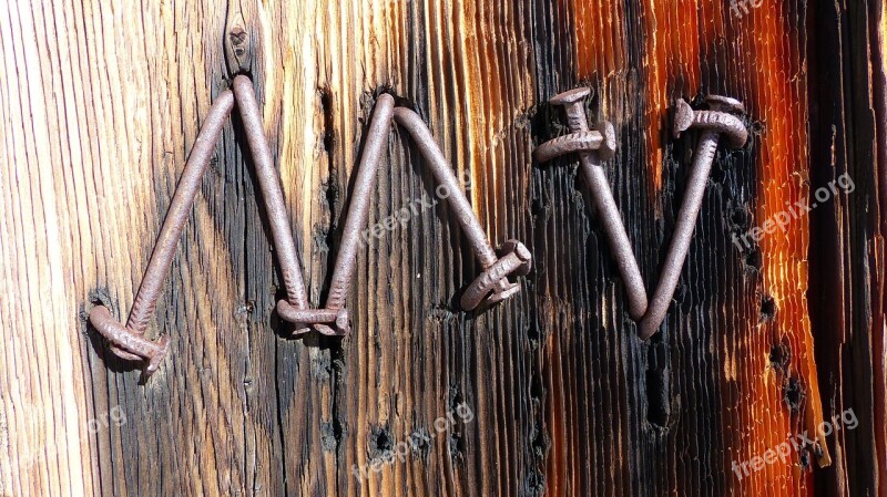 Macro Nails Wood Letters Free Photos