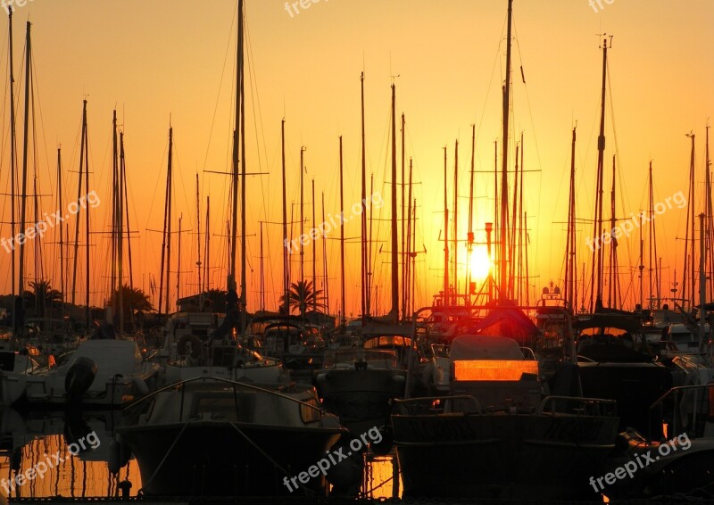 Boat Sailing Ship Vela Porto Sunset