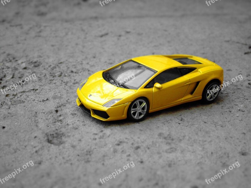 Lamborghini Yellow Macro Vehicle Auto