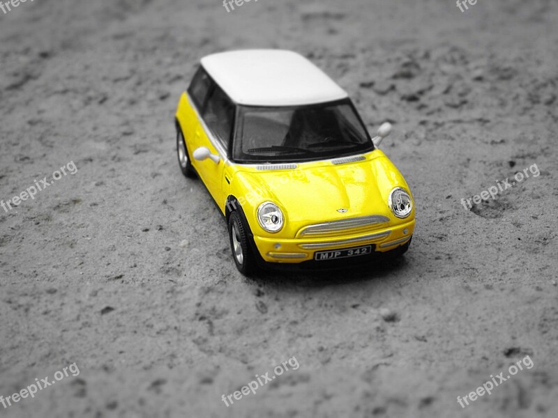 Mini Cooper Yellow Macro Vehicle Auto