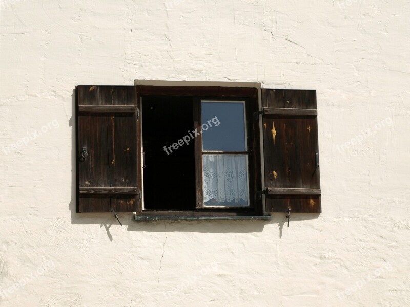 Window Open Shutters Facade Frame