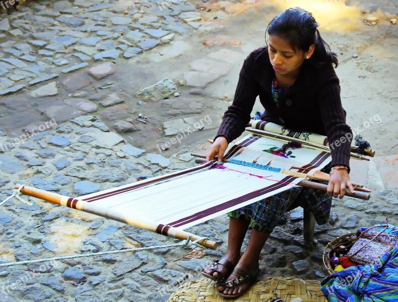 Guatemala Antigua Weaver Crafts Weaving