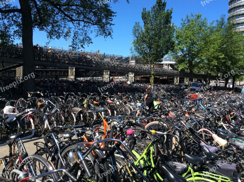 Bicycles Bike Park Place Bicycle Garage Holland Netherlands