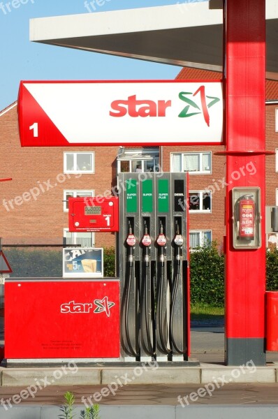 Petrol Stations Red Traffic Energy Free Photos