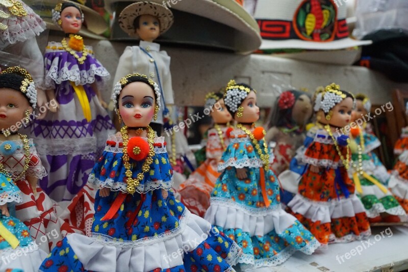 Dolls Colombia Souvenir Colorful Kartagena