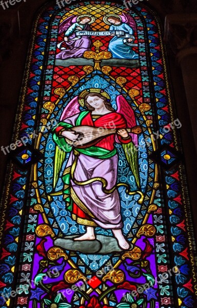 Stained Glass Window Mosaic Monserrat Society Angel