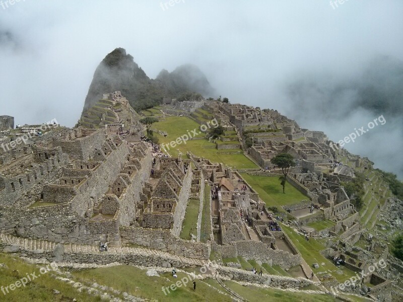 Machu Picchu Landscape Travel Travelers People