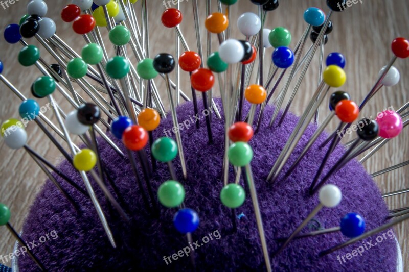 Pin Needle Sew Colorful Macro