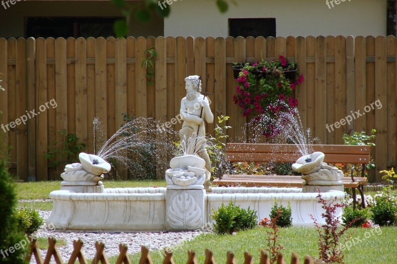 Neptune Fountain Garden Sculpture Water