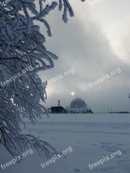 Wasserkuppe Radar Dome Winter Light Winter Sun Snow