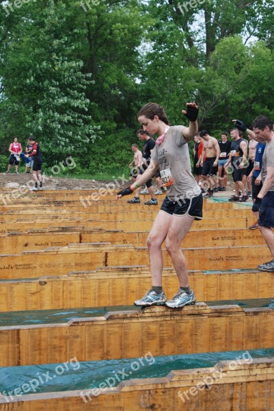 Balance Beam Over Water Careful