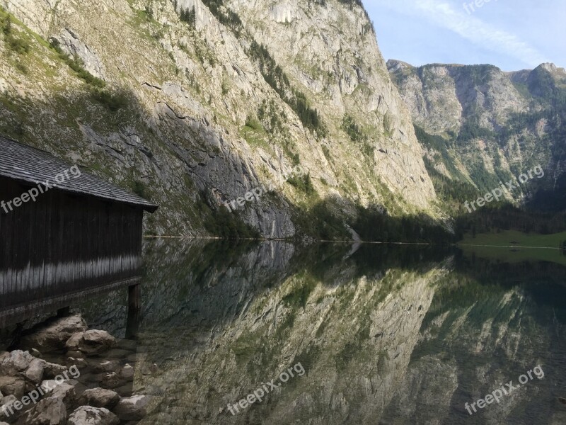 Königssee Lake Germany Reflection Mirror Photo