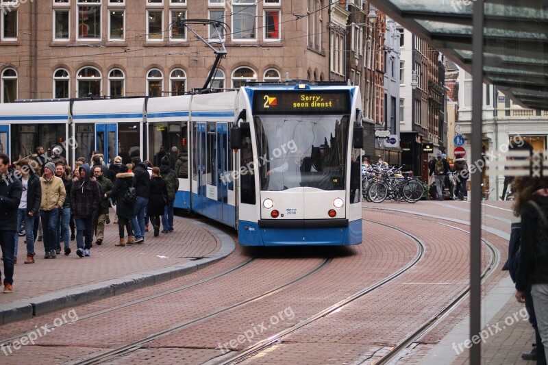 Tram Amsterdam Public Transport Netherlands Passengers