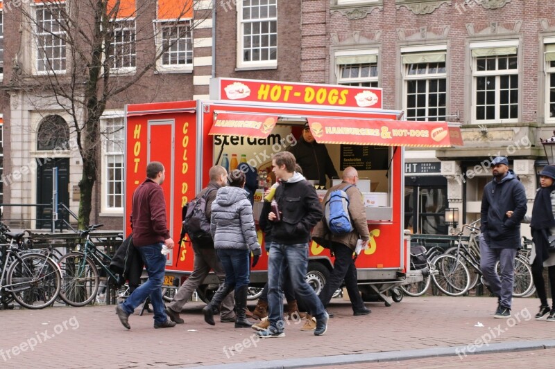 Hot Dog Amsterdam Food Center Canal