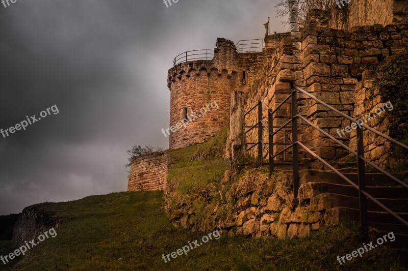 Castle Middle Ages Fortress Rhine Hdr Image