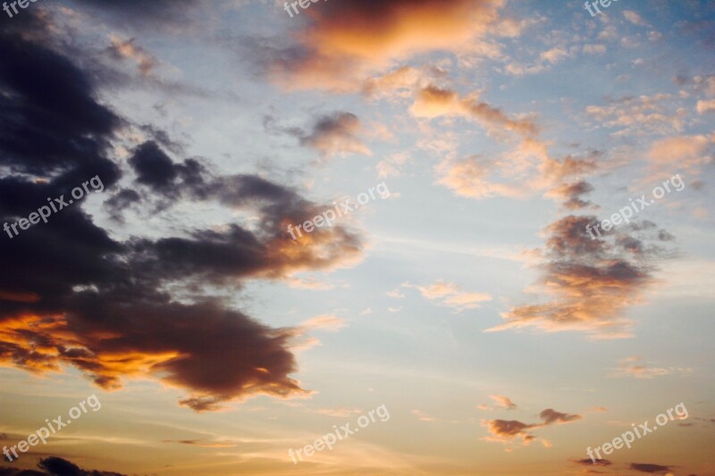 Sky Clouds Rays Blue Dark Clouds