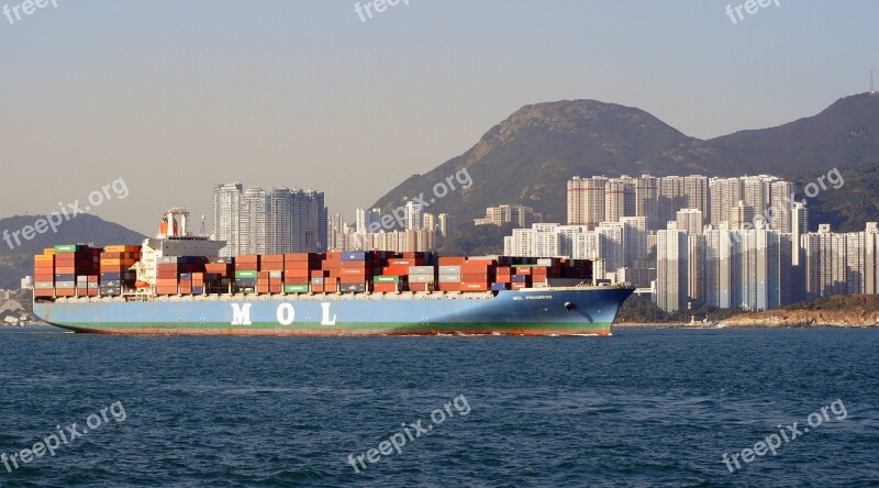 Transport Container Ships Hong Kong S A R Free Photos