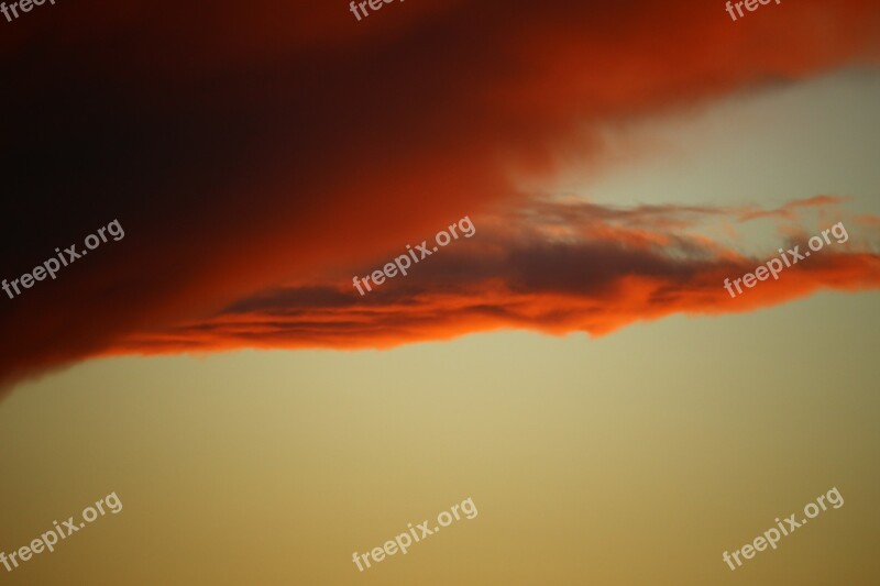 Sky Clouds Forward Evening Light Sunset