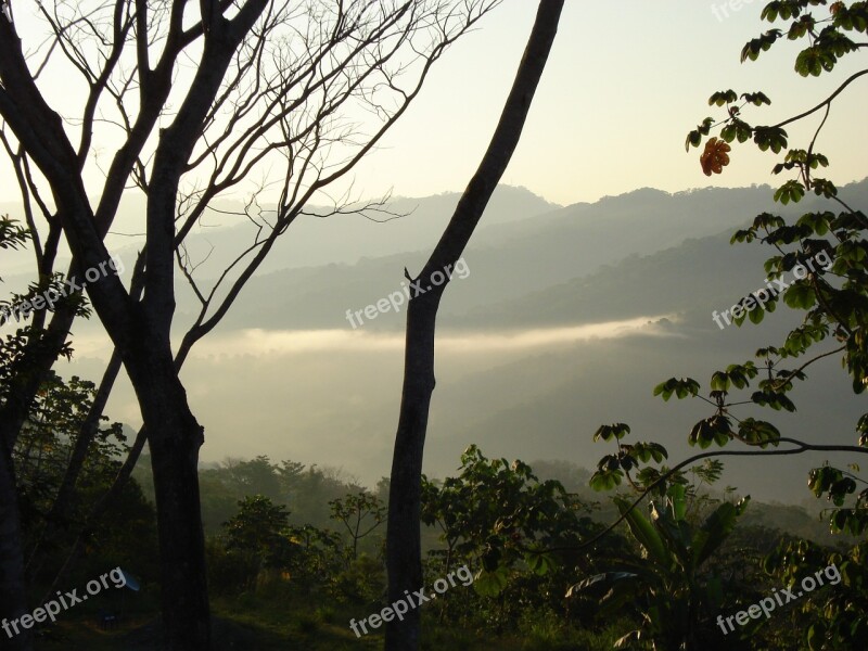 Costa Rica Mountain View Dawn Landscape Scenic