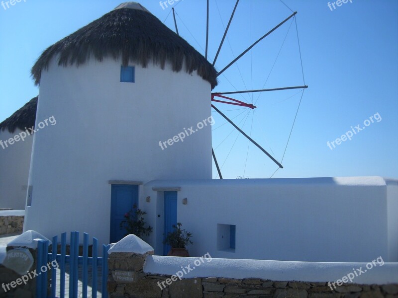 Mill Greece Cyclades Blue Ile