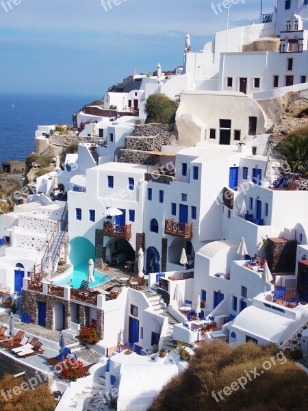 Greece Travel House White Blue