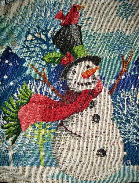 Snowman Image Scarf Winter Cold