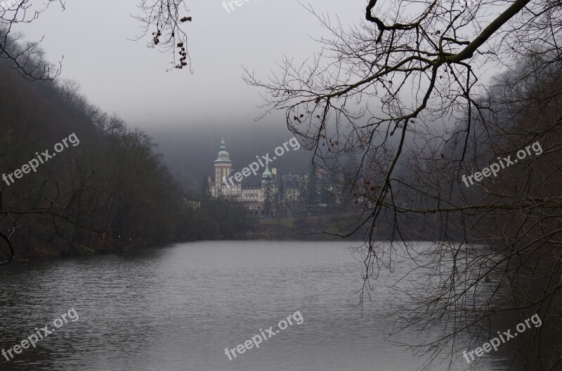 Nature Autumn Forest Lake Castle Lillafüred