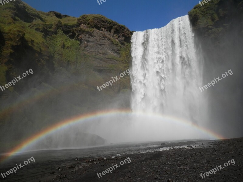 Waterfall Ur-jauzi Skogarfoss Free Photos