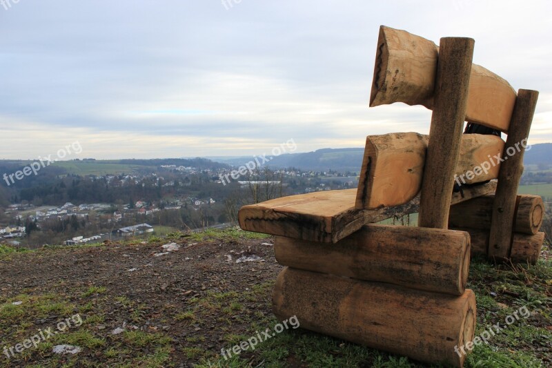 View Bench Landscape Resting Place Relax