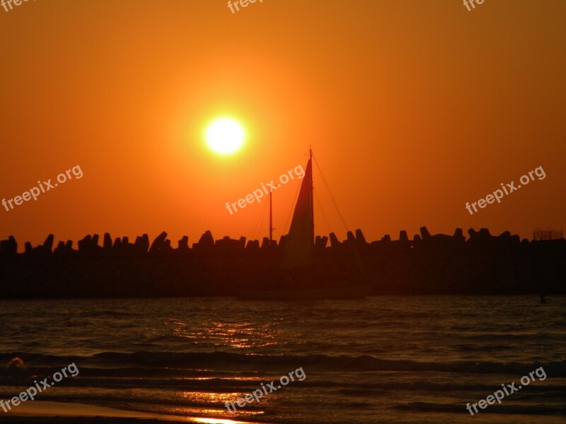 Sunset Sea Soltse Summer Evening On The Sea