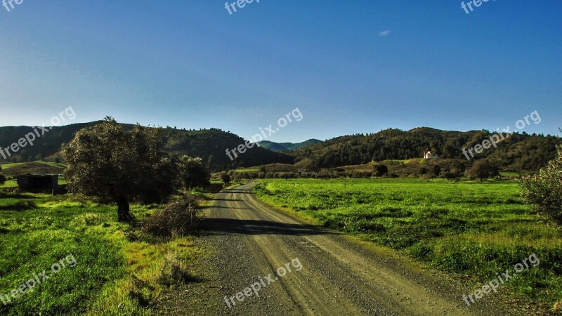 Cyprus Landscape Mediterranean Scenic Countryside