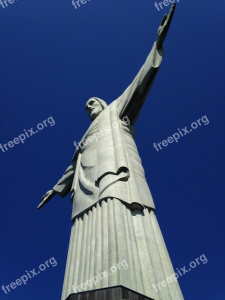 Corcovado Christ Brazil Rio De Janeiro Vacation Wonder