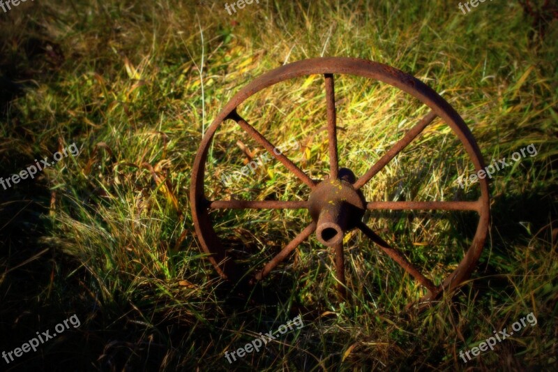 Salvage Yard Parts Rusty Wheel