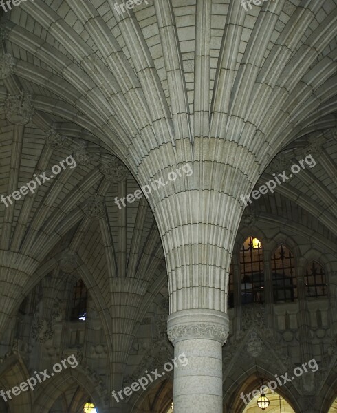 Canada Ottawa Parliament Pillar Ceiling