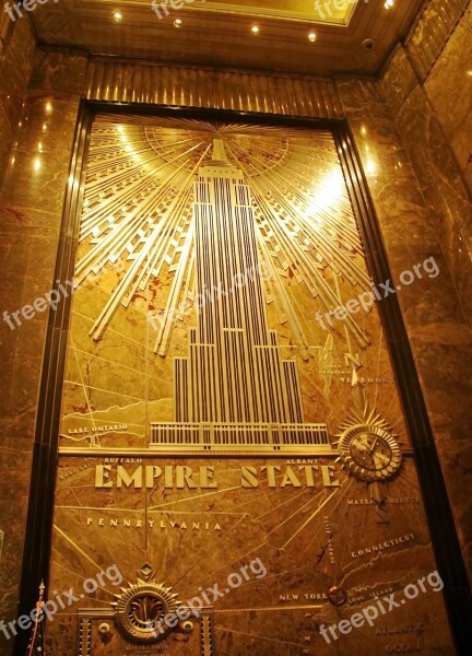 United States New York Manhattan Empire State Building Hall