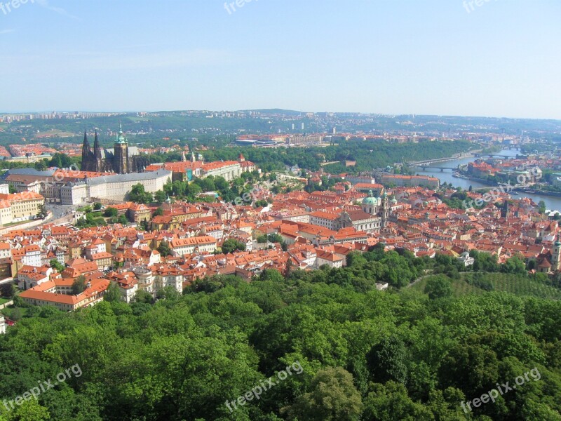 Prague City Views Top The Roof Of The