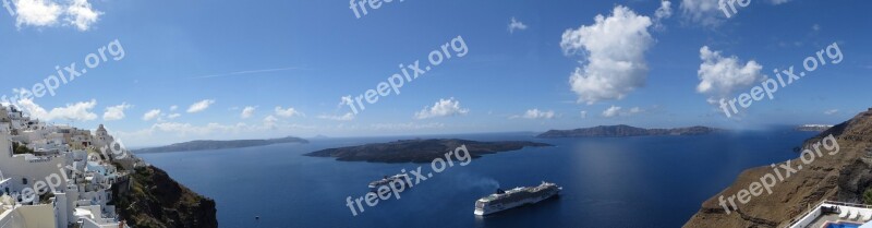 Panorama Santorini Greece Cyclades Outlook