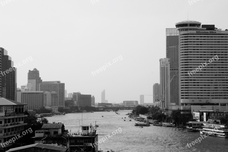 Bangkok Thailand Skyscraper River Asia