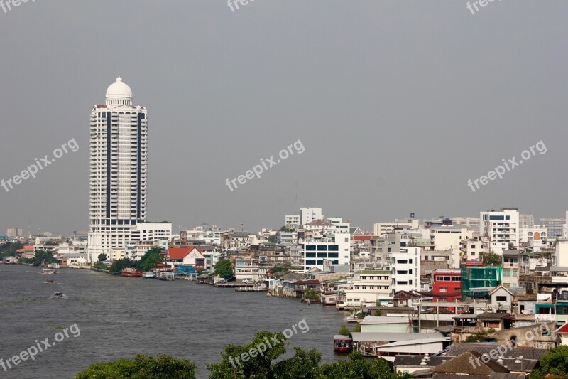 Bangkok Thailand Skyscraper River Asia