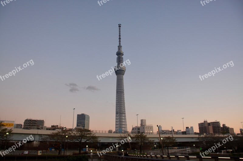 Tokyo Tower Evening Cityscape Free Photos