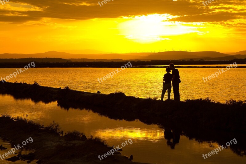 In Love Sunset Pond Free Photos