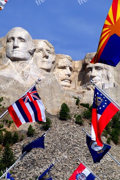 Mount Rushmore Flags South Dakota Mount Rushmore