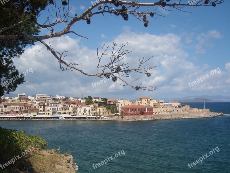 Port Sea Aegean Greece Crete