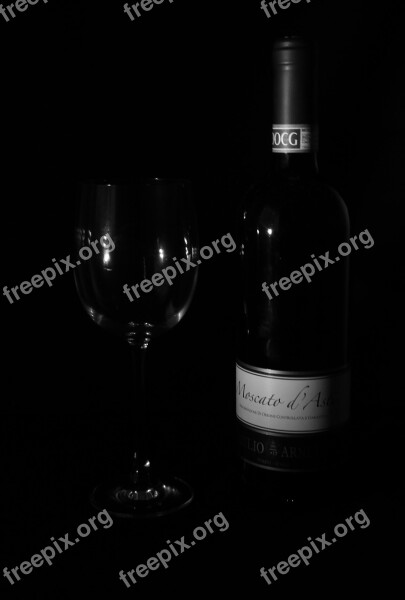 Wine Glass Black And White Low Key Dark