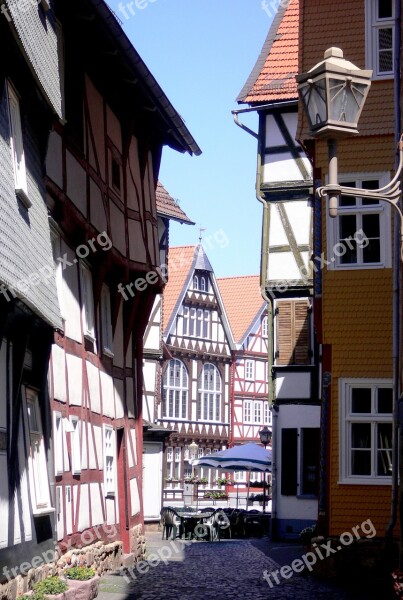 Alley Truss Wildungen Houses Old