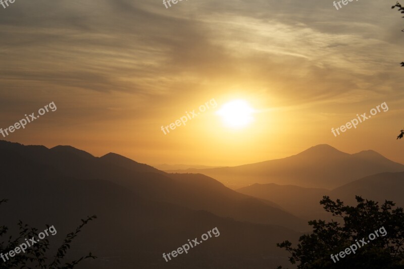 Sunset Mountain Salerno Sky Landscape